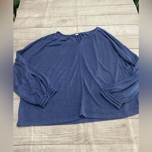 Old Navy Blue Long Sleeve Blouse Women's Plus Size XXL